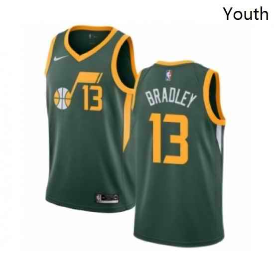 Youth Nike Utah Jazz 13 Tony Bradley Green Swingman Jersey Earned Edition